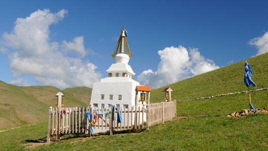 Steppe stupa landscape photo