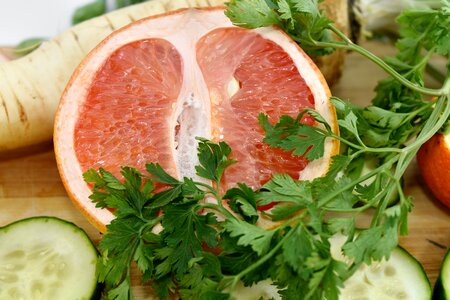 Garnish grapefruit parsley photo