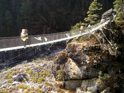 Himalayas Everest Trek Suspension Bridge photo
