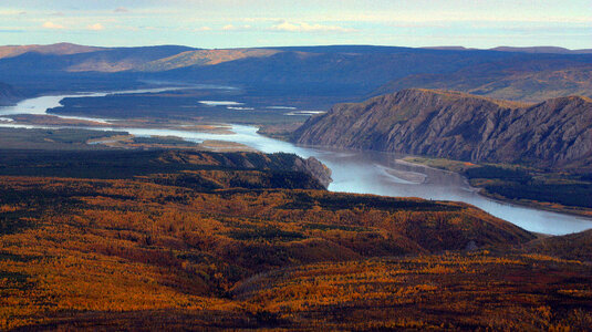 Yukon River landscape in Alaska