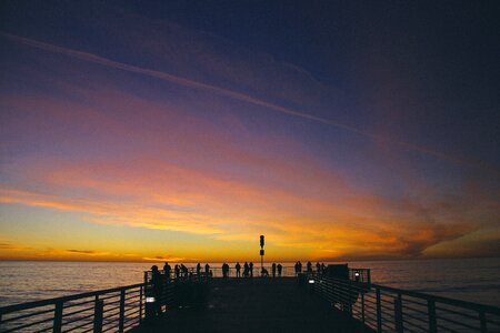 Ocean sunset dawn photo