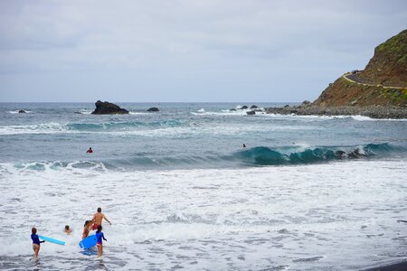 Surfer fun bathing beach