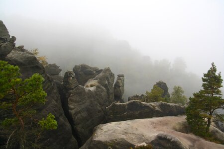 Fog foggy rocks