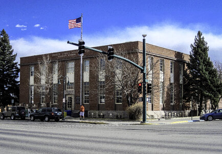 Post office, corner of Broadway and Main in Riverton, Wyoming photo