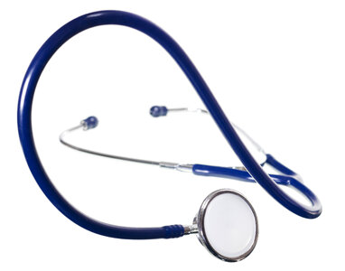 Blue Stethoscope on White Background photo