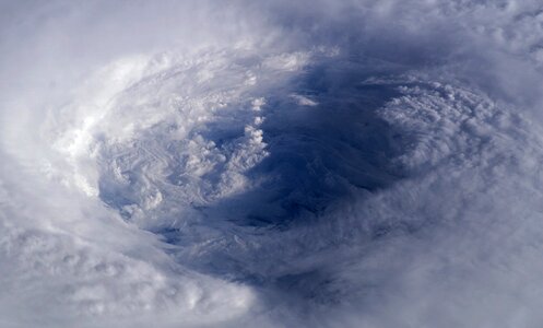 Aerial view storm cyclone photo