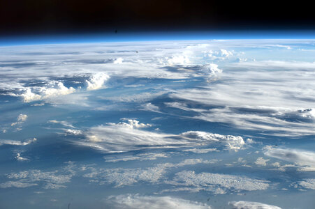 Blue sky with clouds photo