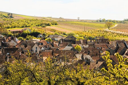 Small French village between vineyards. photo