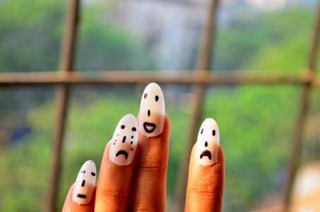 Smiley Faces Hand Nails photo