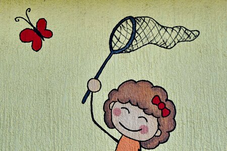 Butterfly childhood girl