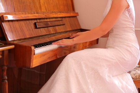 Bride dress musician photo