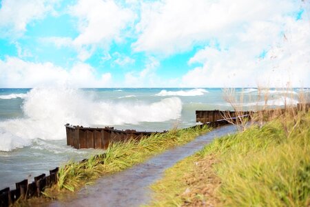 Lake shore crashing photo