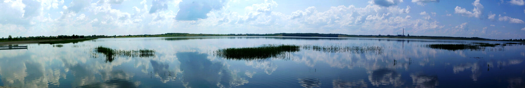 landscape across the lake in Tarnobrzeg, Poland. photo