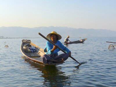 Fishing net paddle photo