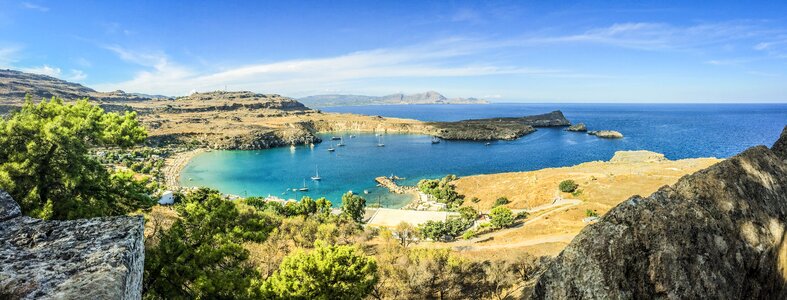 Seaside landscape view in Greece photo