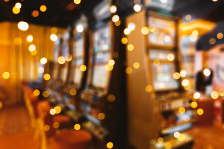 Blurry image of slots machines at the Casino photo