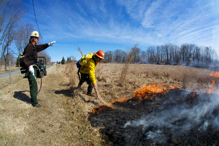 Fire crew monitoring prescribed fire-1 photo