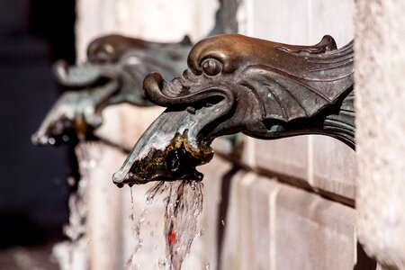 Decorative fountains drinking water gargoyle photo