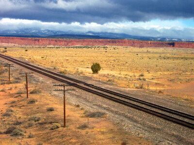 Desert landscape rail photo