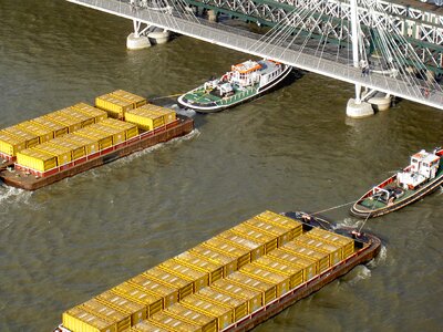 Shipping barge river thames photo