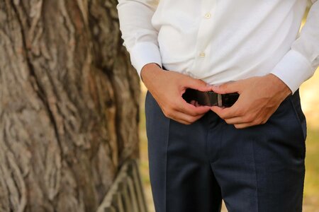 Pants belt buckle photo