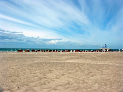 Baltic sea clouds sand beach photo