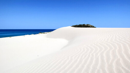 White sand beach landscape in Cyprus photo