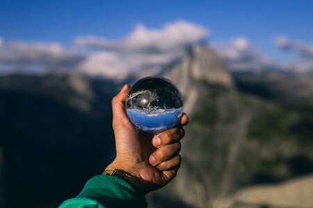 Lensball With Sierra Nevada Mountain Range photo