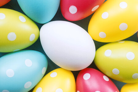 Happy Easter. Colorful eggs photo