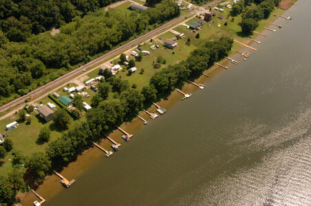 Recreational boating and camping along the Ohio River photo