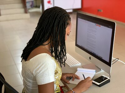 Woman computer technology photo