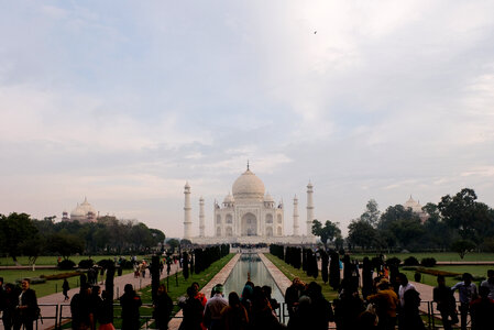 Tourists Taking Photos in Front of Taj Mahal photo