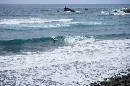 Surfer fun bathing beach