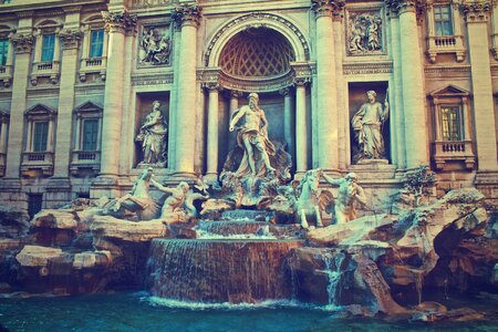 Fontana di trevi fountain historic photo