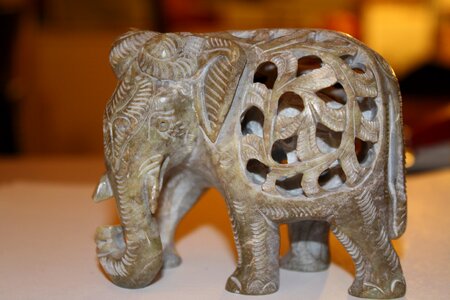Elephant carving indian photo