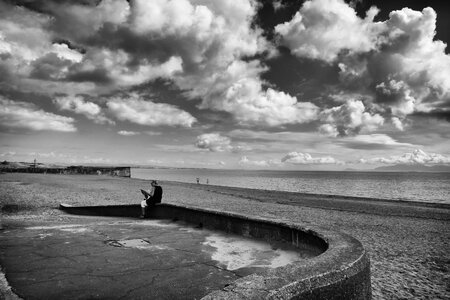 Monochrome sea sand photo