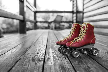 Roller Skates Red Retro