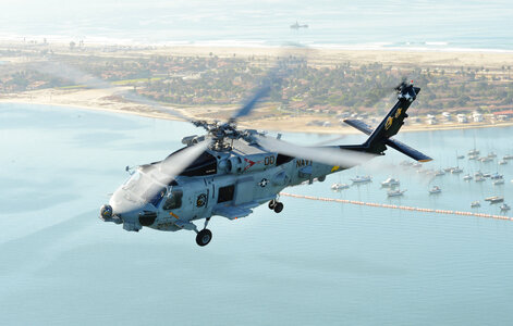 An MH-60R Sea Hawk helicopter