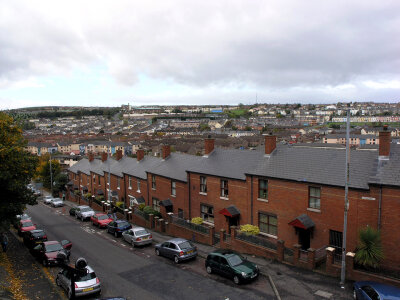 Bogside area viewed from the walls in Derry, Ireland photo