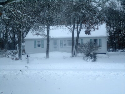 House in snow storm