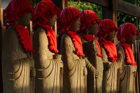 Stone statues buddhism japan photo