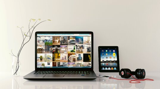 iPad Laptop Beats Headphones photo