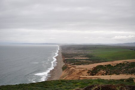 Aerial View coast land photo