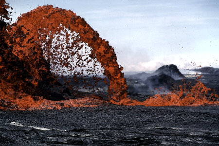 Volcano Spewing Lava at Hawaii Volcanoes National Park photo