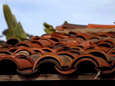 Terracotta roof house photo