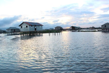 Houses culture lake photo