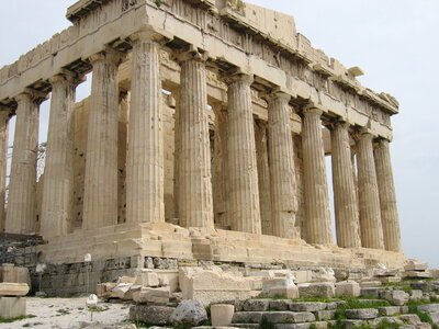 Side of the Parthenon in Athens, Greece