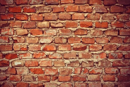 Red brick wall plaster photo
