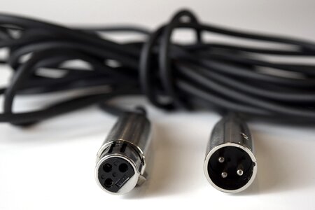 Microphone cable plugs connection photo