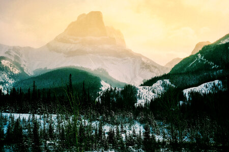Beautiful Mountains in Jasper National Park, Alberta, Canada photo